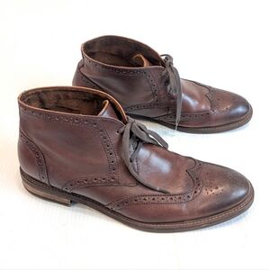 BLAKE MCKAY Reid Men's Brown Leather Brogue Wingtip Chukka Boots Size 9.5